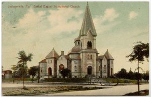 Postcard showing Bethel Baptist Institutional Church in 1910