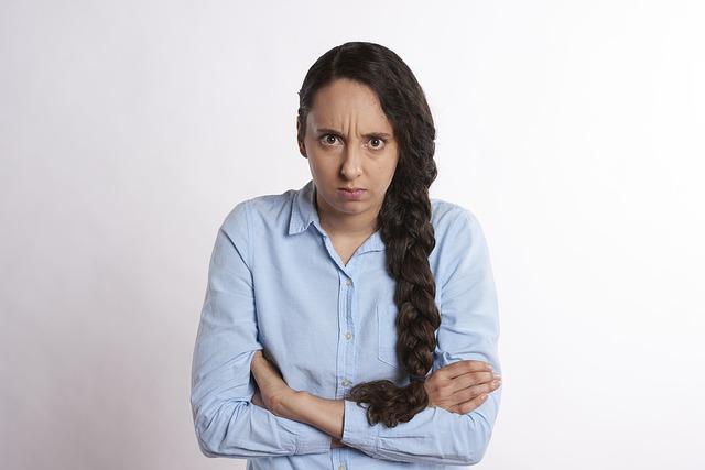 Girl showing aggressive listening