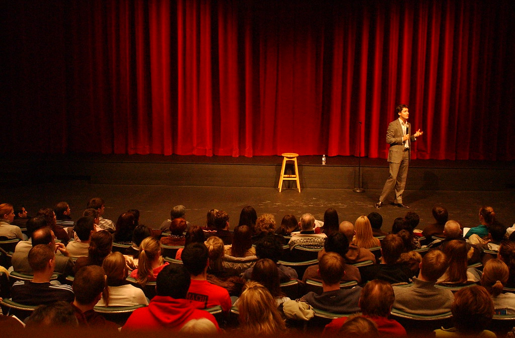 Justin Trudeau speaks to a group