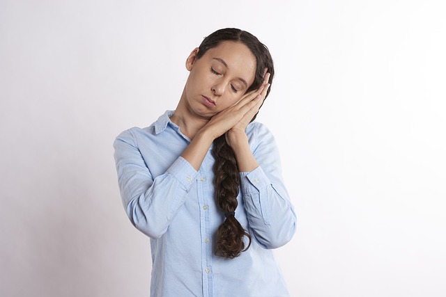 Girl pretending to sleep